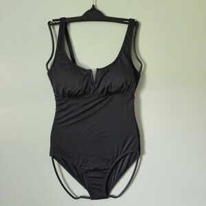 Anne Cole Black Swimsuit Women's One Piece Ribbed Adjustable  Swim NWT